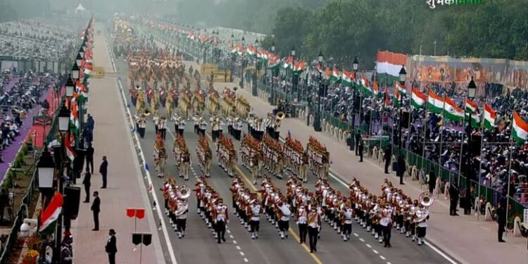 ನವದೆಹಲಿಯ ರಾಜಪಥ್ ನಲ್ಲಿ ನಡೆದ ಆಕರ್ಷಕ ಪಥಸಂಚಲನ ಚಿತ್ರಕೃಪೆ : ಡಿಡಿ