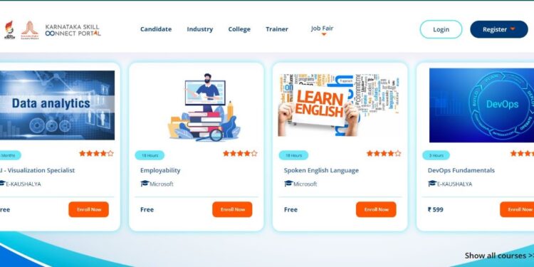 ಕರ್ನಾಟಕ ಸ್ಕಿಲ್ ಕನೆಕ್ಟ್ ಪೋರ್ಟಲ್ ಸ್ಕ್ರೀನ್ ಶಾಟ್ ಚಿತ್ರ
