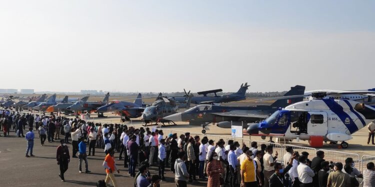 2021ರ ಏರ್ ಶೋ ಪ್ರದರ್ಶನ ಸ್ಥಳದ ಬೆಂಗಳೂರು ವೈರ್ ಸಂಗ್ರಹ ಚಿತ್ರ