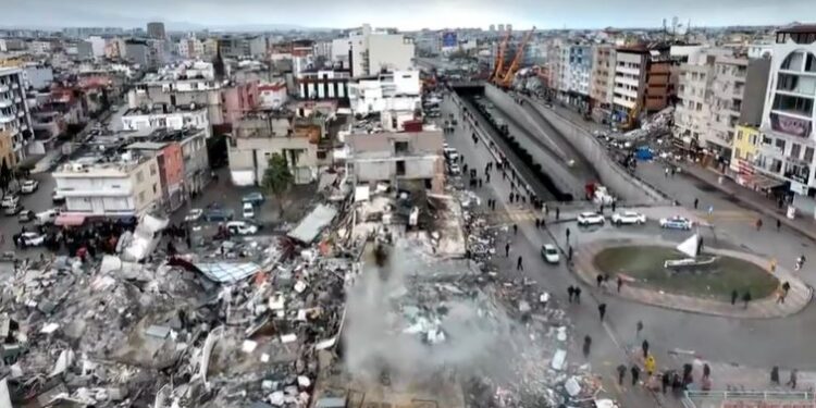 ಟರ್ಕಿಯ ಭೂಕಂಪನ ಪೀಡಿತ ಪ್ರದೇಶದ ದ್ರೋಣ್ ದೃಶ್ಯ