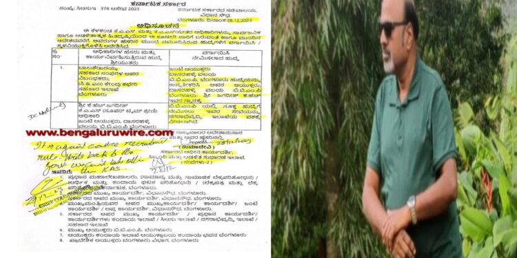 ರಾಜ್ಯ ಸರ್ಕಾರದ ಸಿಬ್ಬಂದಿ ಮತ್ತು ಆಡಳಿತ ಸುಧಾರಣೆ ಇಲಾಖೆ, ಬಿಬಿಎಂಪಿ ದಾಸರಹಳ್ಳಿ ವಲಯದ ಅಪರ ಆಯುಕ್ತ ಹುದ್ದೆ ಉನ್ನತೀಕರಿಸಿ ಎಚ್.ಬಾಲಶೇಖರ್ ಅವರನ್ನು ವರ್ಗಾಯಿಸಿ ಹೊರಡಿಸಿರುವ ಅಧಿಸೂಚನೆ.