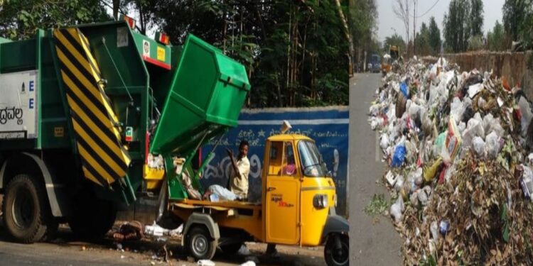 ಬಿಬಿಎಂಪಿಯ ಆಟೋ ಟಿಪ್ರರ್ ನಿಂದ ಕಾಂಪ್ಯಾಕ್ಟರ್ ಗೆ ಘನತ್ಯಾಜ್ಯ ವರ್ಗಾವಣೆ ಮಾಡುತ್ತಿರುವ ಸಾಂದರ್ಭಿಕ ಚಿತ್ರ