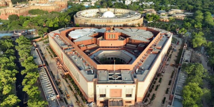 ಹೊಸ ಸಂಸತ್ ಭವನದ ಸಾಂದರ್ಭಿಕ ಚಿತ್ರ.