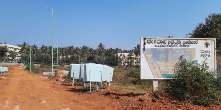 ಬಿಡಿಎ ನರ್ಮಾಣ ಮಾಡುತ್ತಿರುವ ನಾಡಪ್ರಭು ಕೆಂಪೇಗೌಡ ಬಡಾವಣೆಯ ಒಂದು ನೋಟ. (ಸಾಂದರ್ಭಿಕ ಚಿತ್ರ)