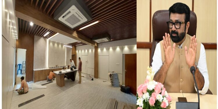 ಬಿಡಿಎ ಅಧ್ಯಕ್ಷ ಎನ್.ಎ.ಹ್ಯಾರೀಸ್ ಅವರ ನವೀಕೃತ ಐಷಾರಾಮಿ ಕೊಠಡಿಯ ಚಿತ್ರ.