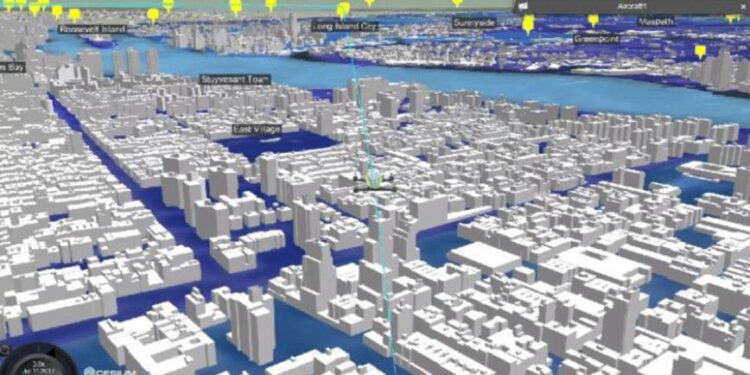 ನ್ಯೂಯಾರ್ಕ್ ನಗರದ ದ್ರೋಣ್ ಸರ್ವೆ ಆಧಾರಿತ 3ಡಿ ಮಾದರಿಯ ಸಾಂದರ್ಭಿಕ ಚಿತ್ರ.