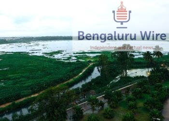 ಬೆಳ್ಳಂದೂರು ಕೆರೆಯ ಪಕ್ಷಿನೋಟ.
